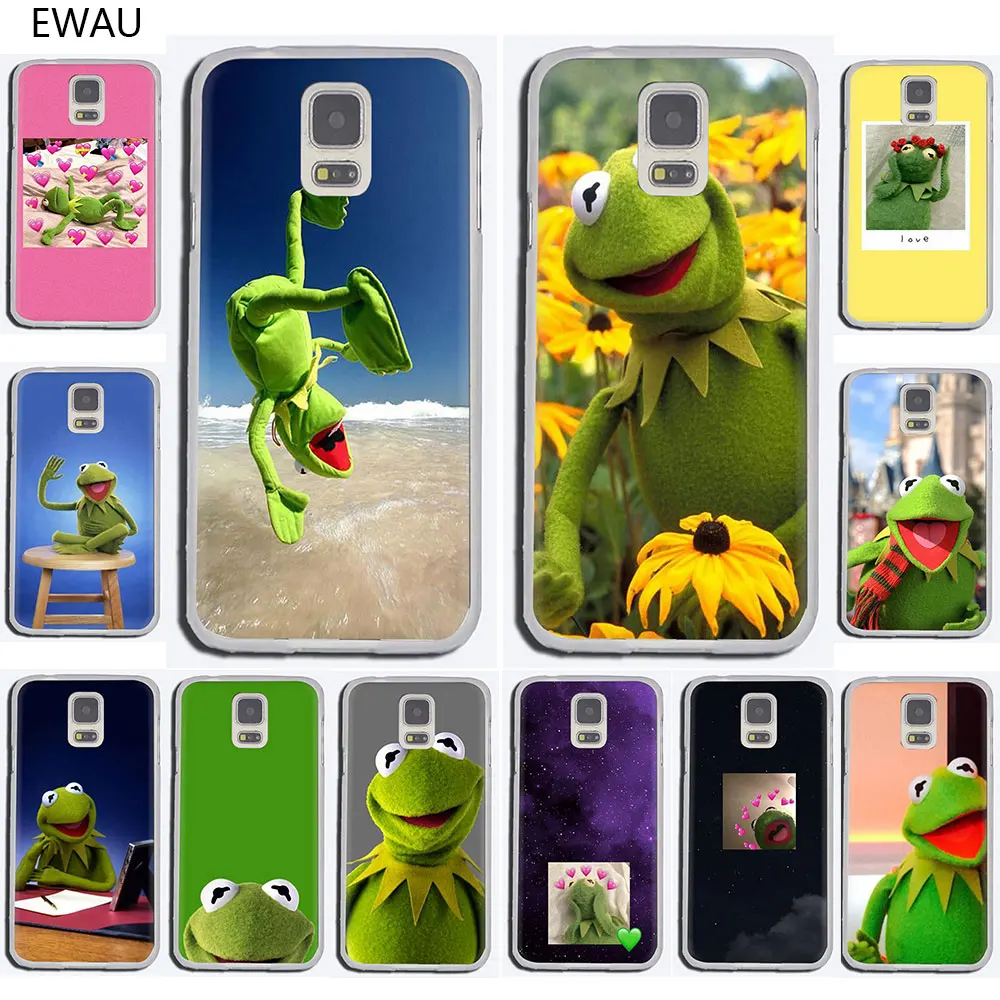 

EWAU Kermit the frog Hard phone cover case for Samsung Galaxy S6 7 Edge S8 9 10 Plus Note 8 9 10 M10 20 30 40