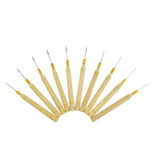 10 шт. крючок с деревянной ручкой, игла для плетения волос, иглы для вязания крючком, крючки, дреды, инструменты для плетения, ремесло