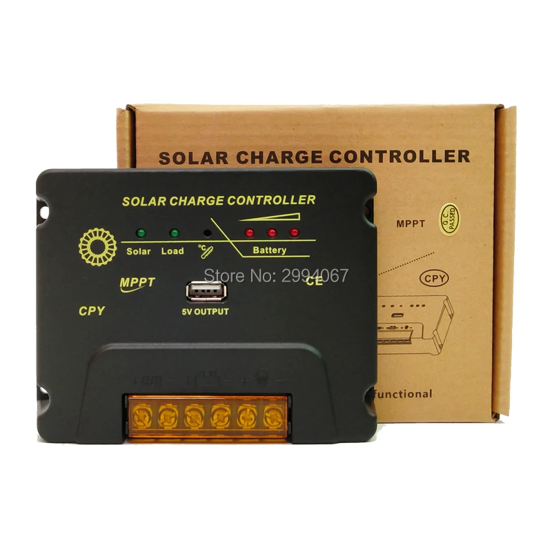 10A MPPT Солнечный контроллер заряда DC 12 В/24 В Авто работы панели солнечных батарей зарядное устройство регулятор с USB 5 В выход