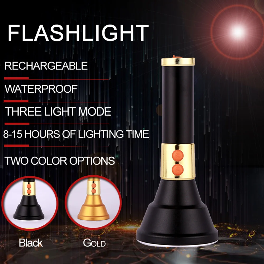 

Super Bright LED Rechargeable Handheld Flashlight Searchlight 26700 Battery 3 mode Waterproof Tactical White Light Spotlight