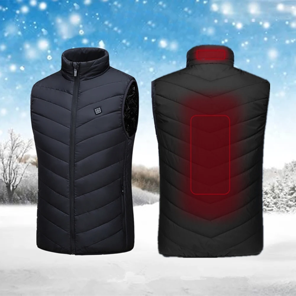 

Heated Waistcoat Adjustable Sleeveless Winter Outdoor Cycling Skiing Warmer Equipments Three Modes Clothing Feather Waistcoat