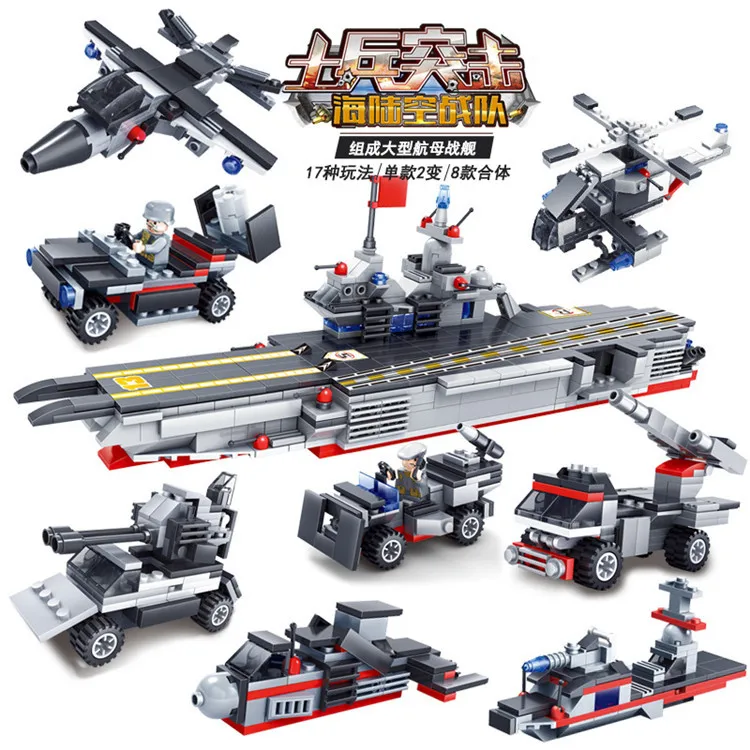 

Aircraft Carrier Educational Model Loading Building Blocks 7 Boys 8-10-Year-Old Spell Children <14-Year-Old Non-Toy 6