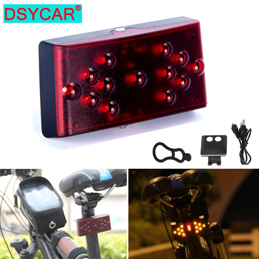 DSYCAR USB 충전식 자전거 미등, 회전 신호, 무선 원격 제어 울트라 브라이트 LED 안전 경고 후면 조명