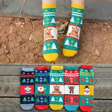 Зимние теплые плотные мягкие рождественские подарочные носки с изображением оленя, Санта-Клауса, снеговика, Счастливого Рождества