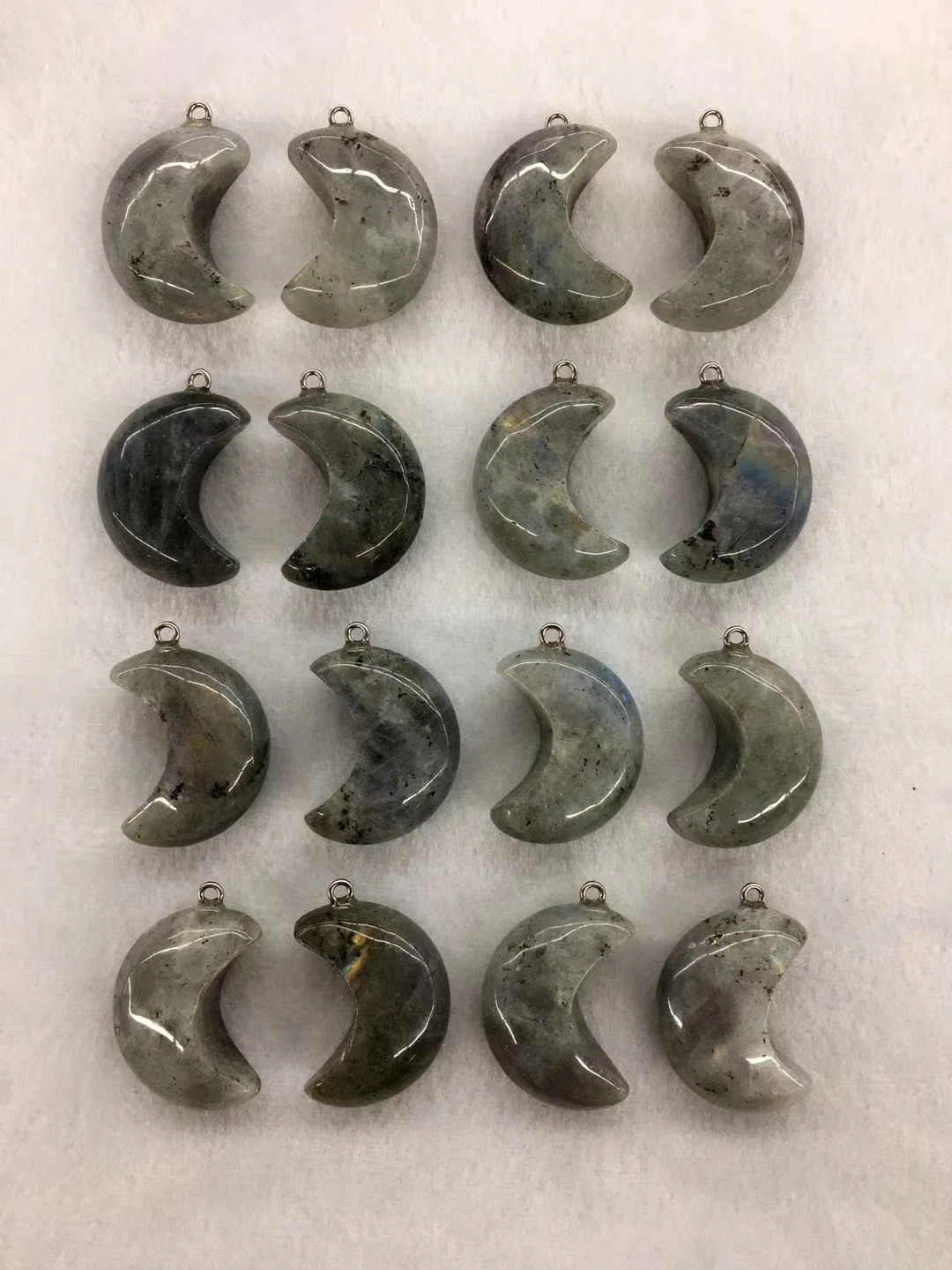 

Wholesale 10pcs/Pack Natural Labradorite Bead Pendant,Moon Shape Gem Stone Jewelry Necklace DIY,30x12mm