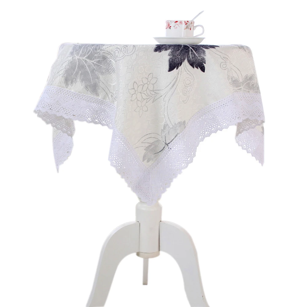 

90x90cm Lace Round Tablecloth Maple Leaf Embroidered Lace Table Cover for Party Wedding Home decoration accessories table cover