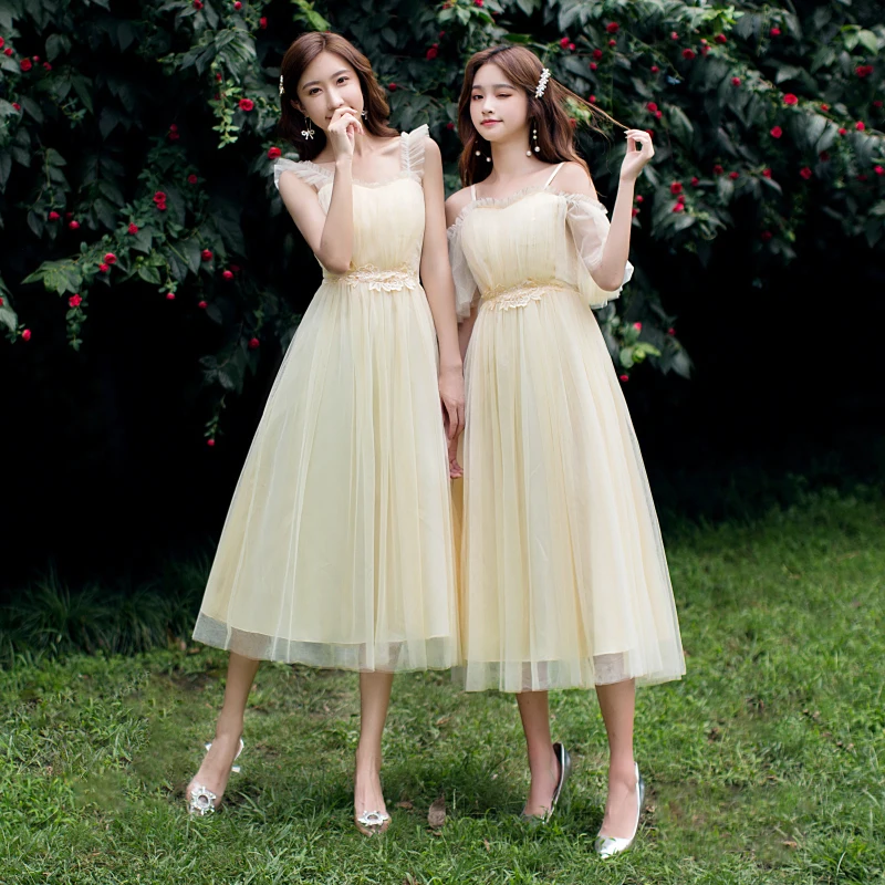 

Женское ТРАПЕЦИЕВИДНОЕ ПЛАТЬЕ, летнее Сетчатое кружевное платье длиной до колена, ярко-синее, серое, розовое, цвета шампанского, для свадебной вечеринки