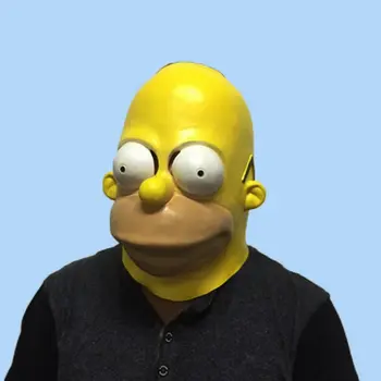 

Cosplay cartoon The Simpsons Masks Halloween Adult Latex Mask Cartoons Characters Carnival Props Party Homer J. Simpson costume