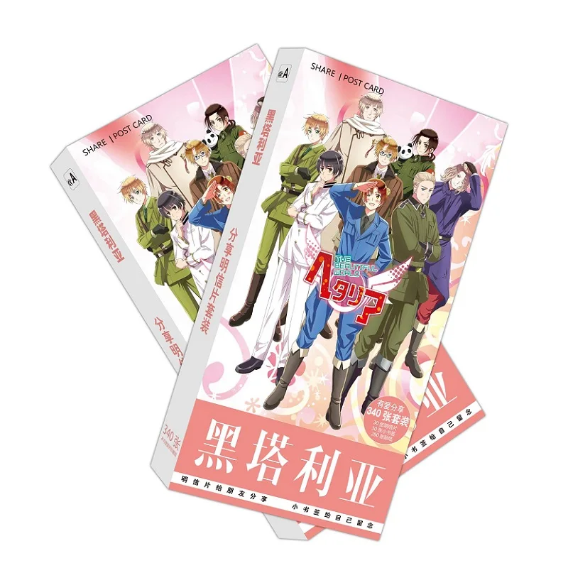 340 шт./компл. аниме Axis Power Hetalia бумажная открытка/поздравительная открытка/письмо
