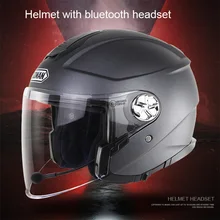 Мотоциклетный шлем Bluetooth с защитой от помех, наушники для мотокросса, скутера, велосипеда, с открытым лицом, половина кафе, гоночный Круизер, шлем, домофоны
