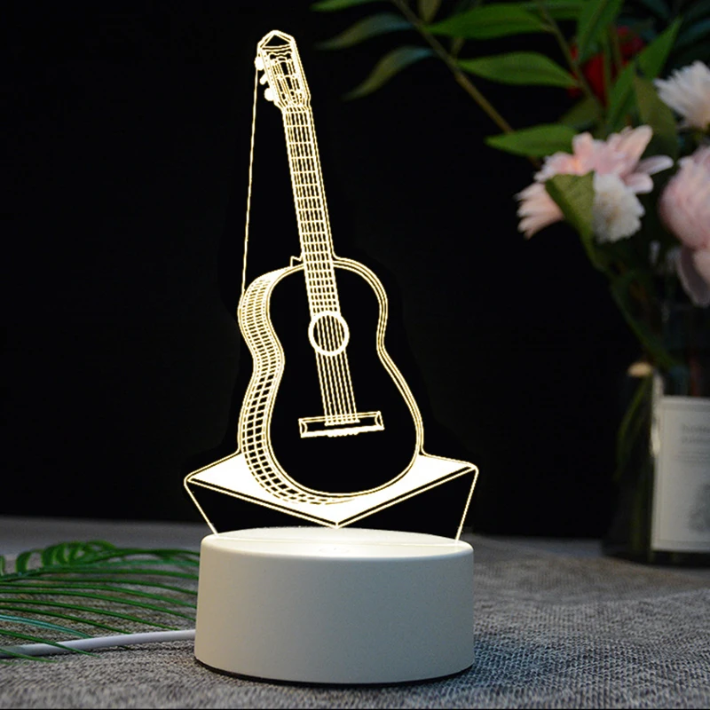 3D LED Ночник светильник USB защита глаз креативный умный сенсорный иллюзия