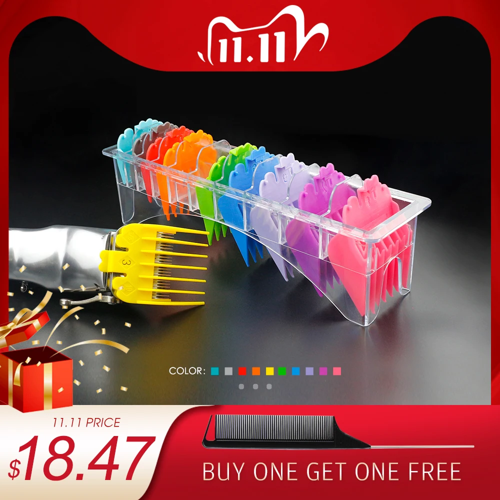 

10 Pcs Color Electric Clippers Guide Combs Barber Hair Clipper Limit Comb Hair Cutting Tools Replaceable Hair Clipper Limit Comb
