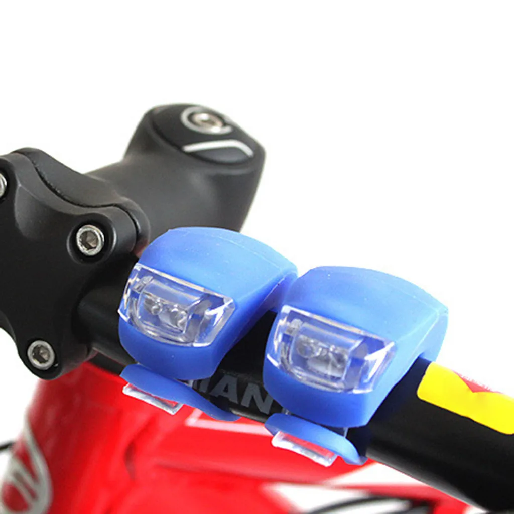 IN STOCK Colorful Bicycle Taillights LED Silicone Mountain Bike Bicycle Front Rear Lights Set Cycle Clip Bike Light accessories