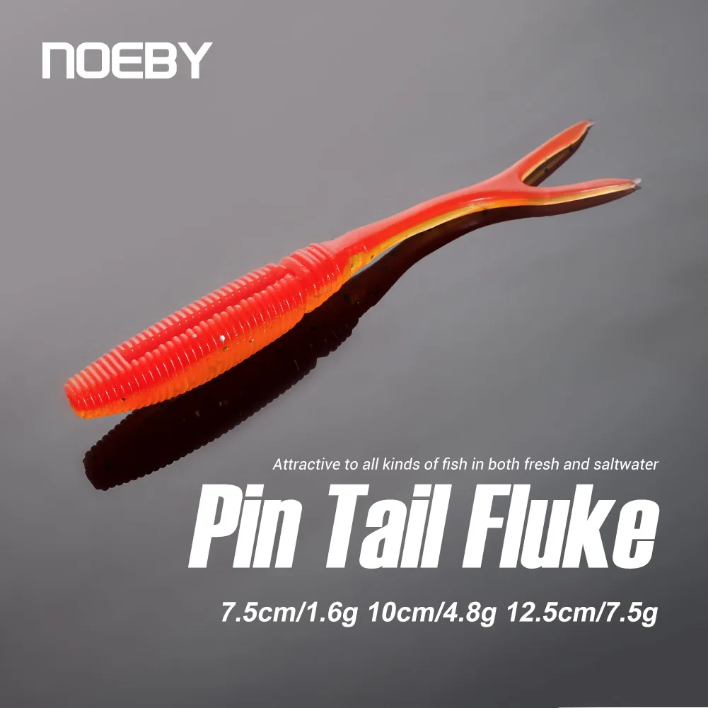 

NOEBY Split Tail Soft Bait 7.5 10 12.5cm Fork Tail Lure Artificial Silicone Baits Worm Jig Head Swimbait for Bass Fishing Lures