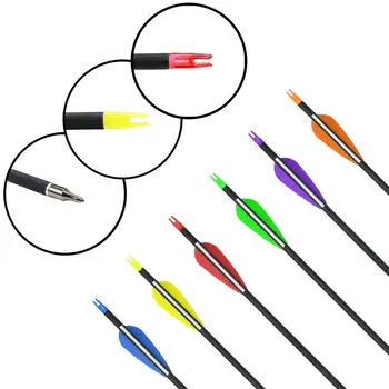 

12/24/30pcs/lot Mixed Carbon Arrow 30/31 Inch Spine 500 with Replaceable Arrowhead for Compound/Recurve Bow Archery Practice