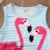 CANIS Flamingo Kid Baby Girl 3D Пэчворк Полосатый Прекрасный Цельный Бикини Купальники Купальный Костюм Купальник Пляж
