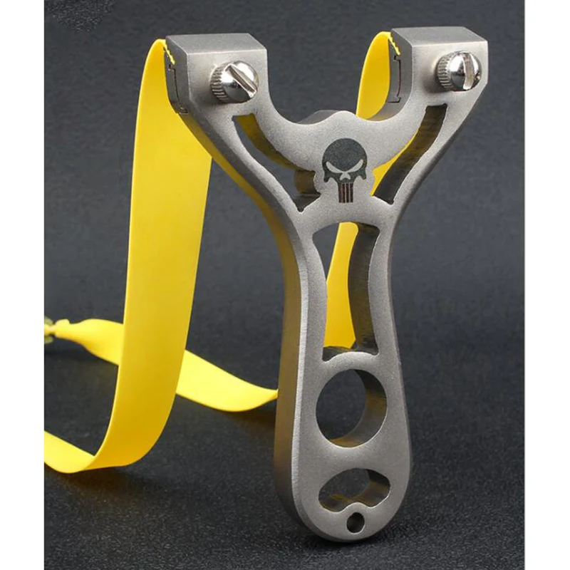 

Big Power Stainless Steel Professional Hunting Catapult with Rubber Band Free Tie Shooting Sling Shot 2019 New