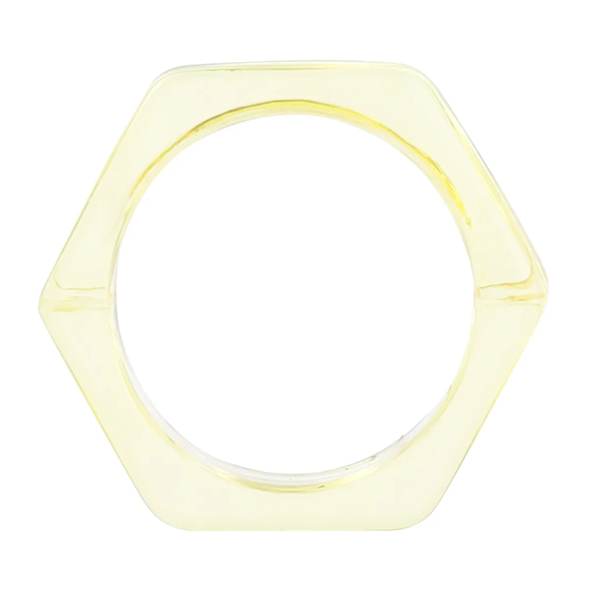 Fashion Candy Color Hexagon Transparent Resin Ring Couple Popular Hip-hop Ring Campus Party Accessories