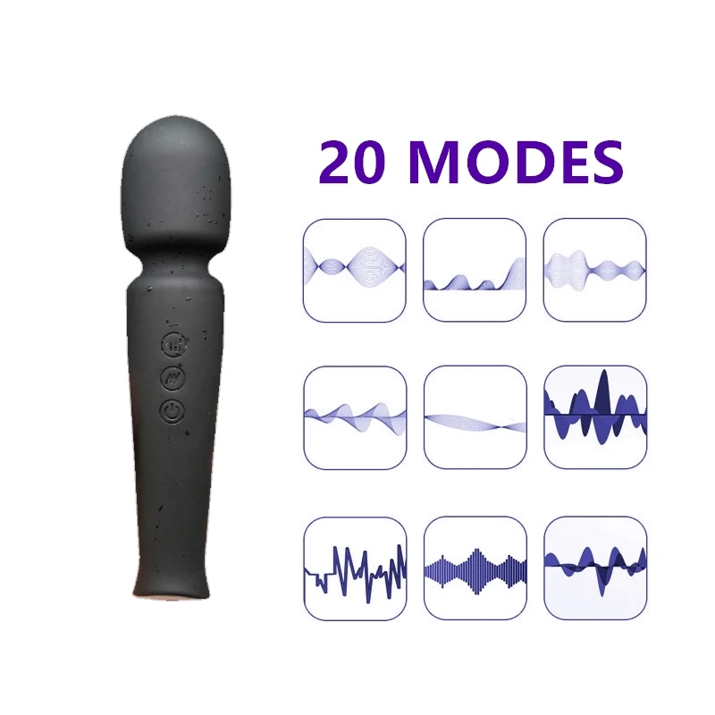 20 modes powerful rechargeable silicone vibrator waterproof av massager clitoris stimulator vibrators for women sex toy