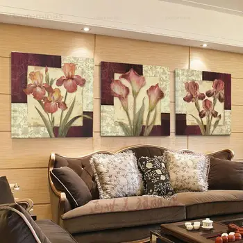 

3Panel Modern Flower Picture Wall Pictures Posters For Living Room Oil Paintings Art Hd Print Canvas Painting On Cuadros No Fram