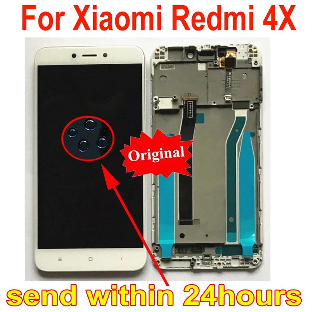 Ceny Oryginalny najlepiej działający czujnik szklany panel wyświetlacza dotykowego lcd ekran Digitizer zgromadzenia z ramą dla Xiaomi Redmi 4X części do telefonu