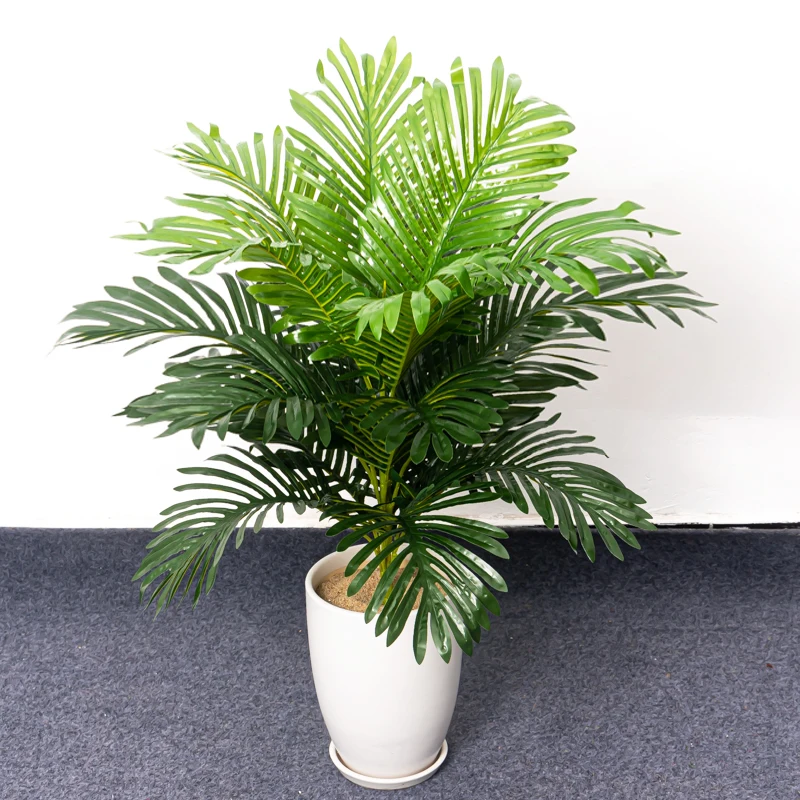 

75cm Large Artificial Plants Tropical Palm Tree Fake Monstera Plastic Big Palm Leaves Tall Coconut Tree For Home Garden Decor