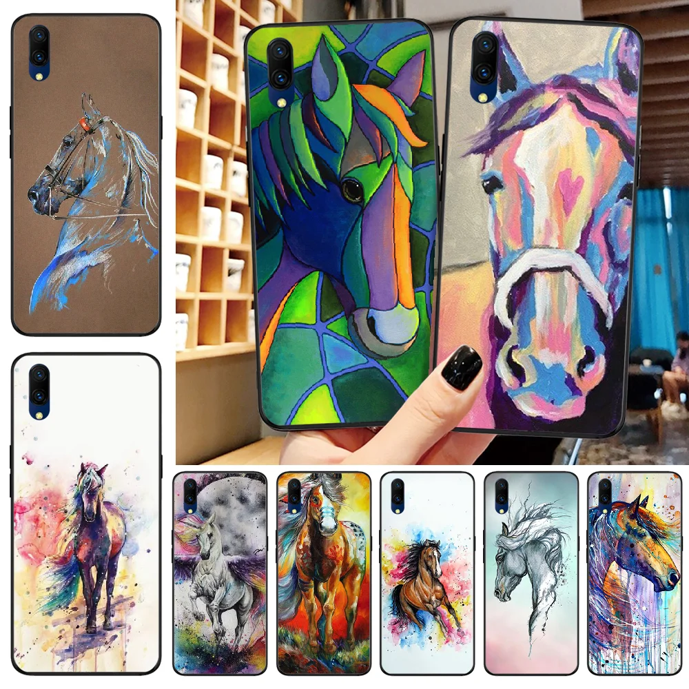 ByLoving Watercolor Horses Cute TPU black Phone Case Cover Hull For VIVO X23 Magic X21 20 30 X21UD X20 21 9S 9 Plus X play 6 | Мобильные