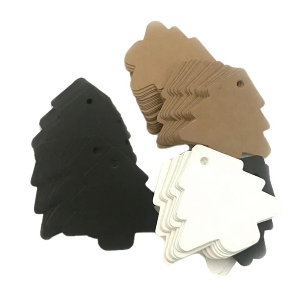 

50pcs Kraft Paper Multi-style Packaging Hang Tags Christmas /Birthday Party Candy Boxes Price Tags for Flower/Cosmetics Labels