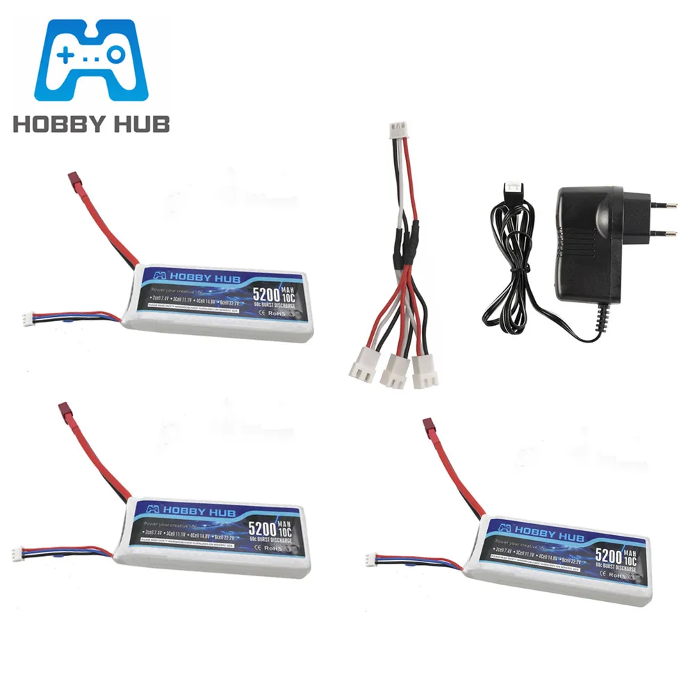 7 4 В 5200 мАч lipo аккумулятор + зарядное устройство набор для Wltoys 12428 12423 1:12 RC
