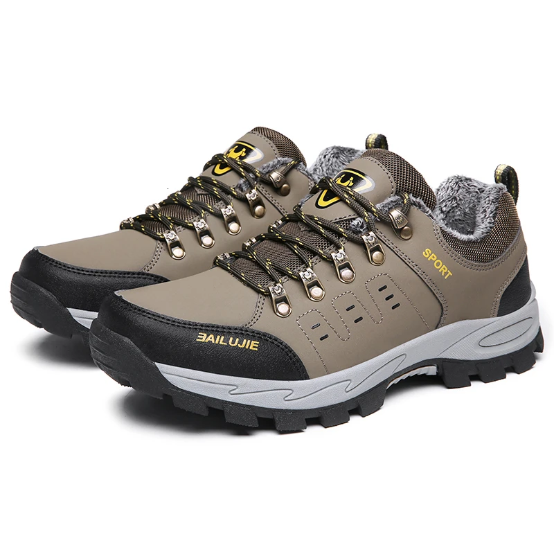 

Winter Men Outdoor Hiking Shoes Waterproof Non-slip Trekking Sneakers Wear-resistant Climbing Shoes Warm Tactical Sports Shoes