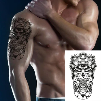 

Waterproof Temporary Body Art Arm Shoulder Chest Lightning Eye Tattoo Sticker Women/Men Hot Sale 14.8*21 Cm