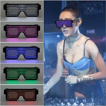 

New 8 Modes Quick Flash Led Party Glasses USB Charge Luminous Glasses Halloween Christmas Concert Light Eyewear Dropshipping
