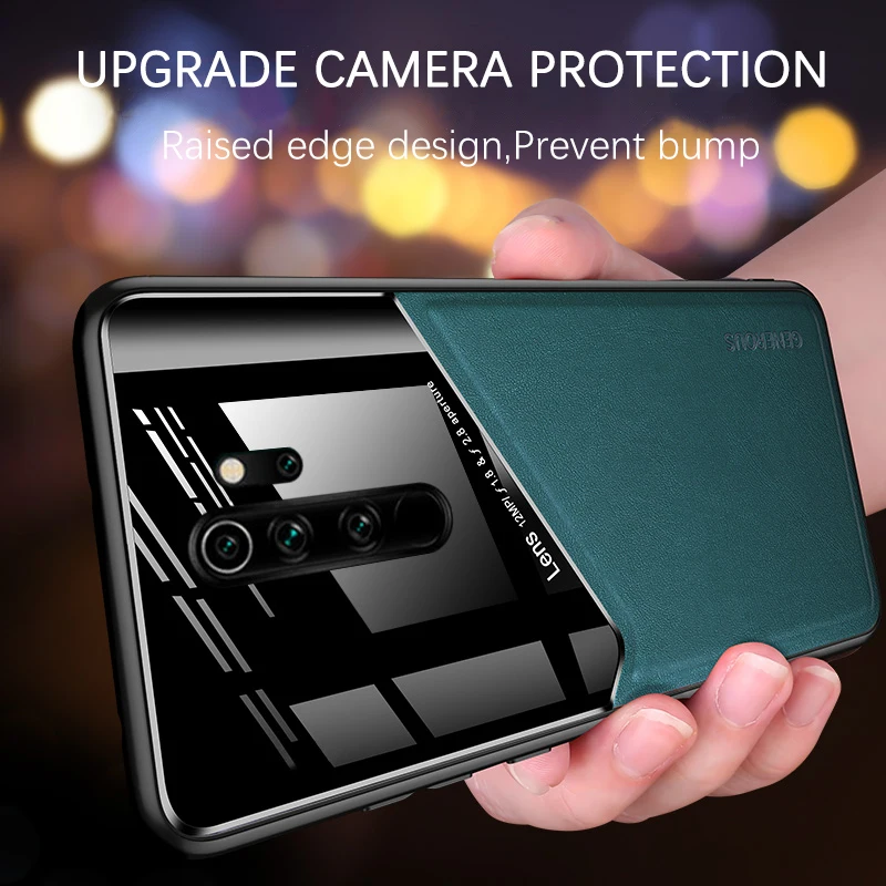 Защитный чехол для Xiaomi Redmi Note 9 9S 8 Pro Max защитный кожаный с текстурой камеры 10X 5G 4G