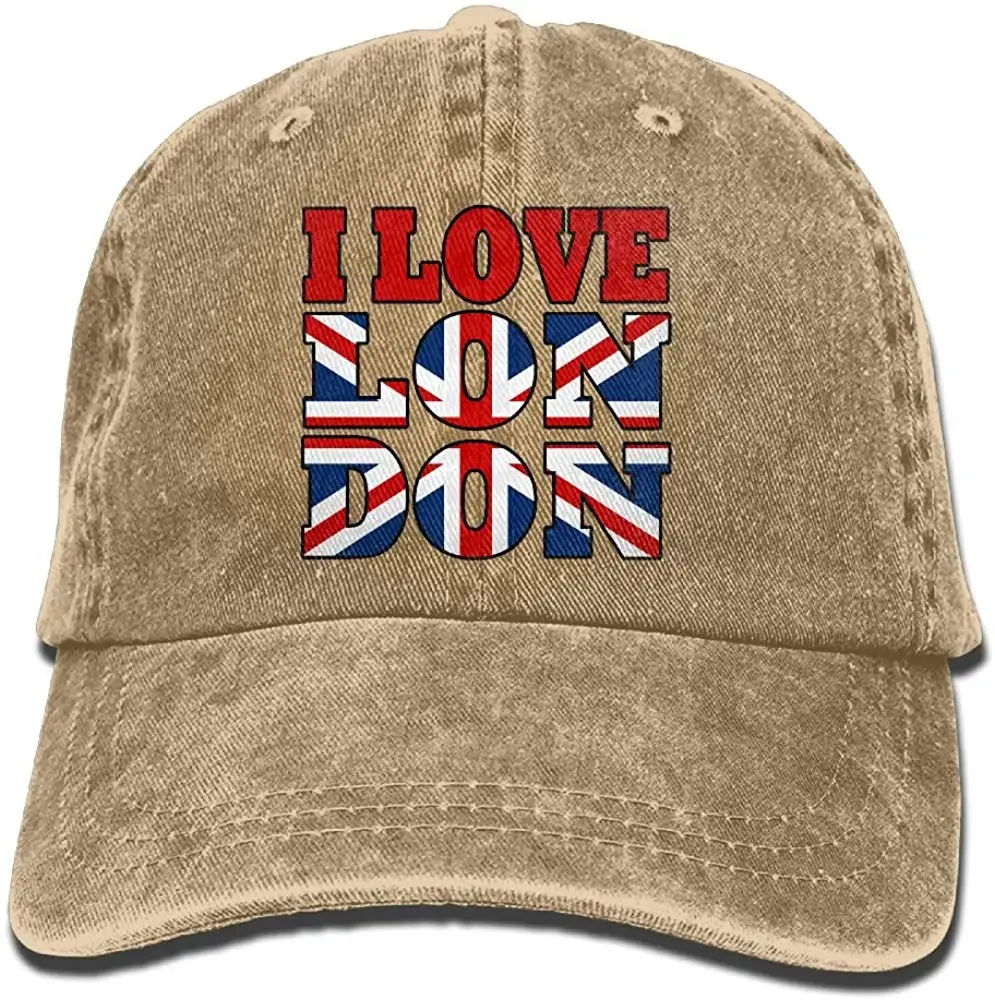 Я люблю Британию британский флаг-1 унисекс бейсбольная кепка хлопок деним регулируемый, для спорта на открытом воздухе Кепка для мужчин и женщин