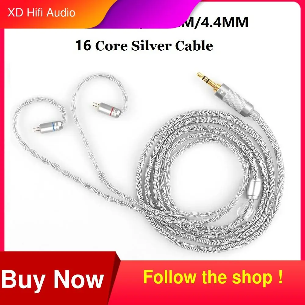 

TRN T2 16 Core Silver Plated Cable 0.75 0.78 MMCX balanced Cable 3.5MM MMCX ForTRN VX BA5 V90 VX ST1 BA8 KZ zs10 pro