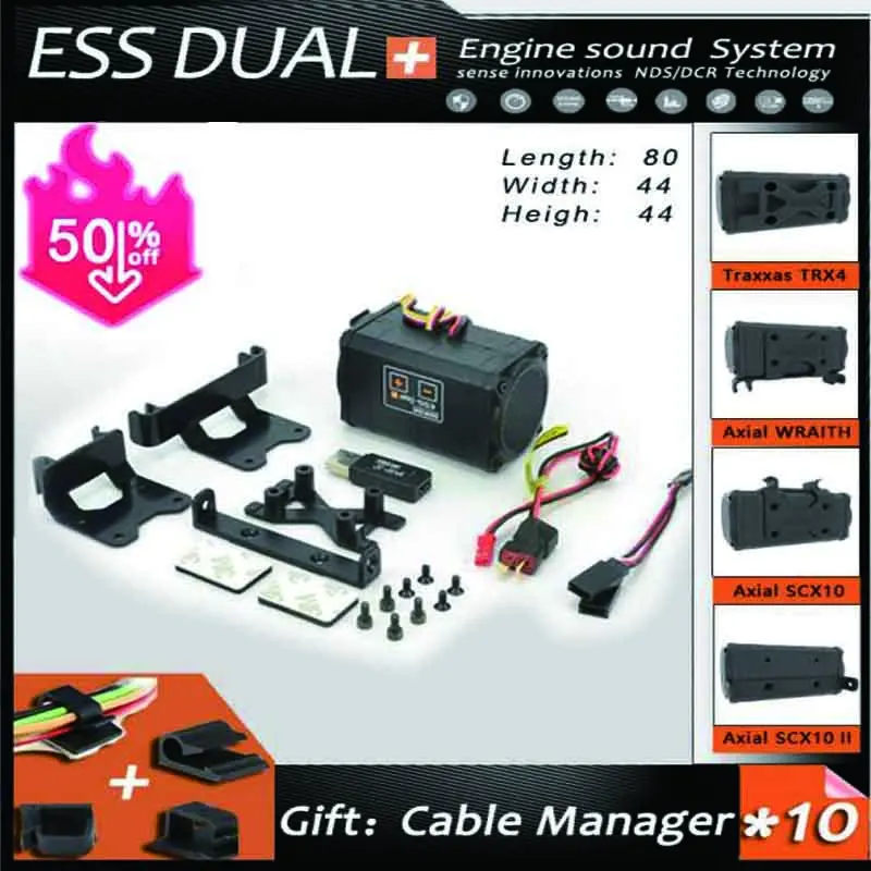 ESS-ONE PLUS Engine Sound Simulator Portable With Speaker Fit Truck or RC Cars