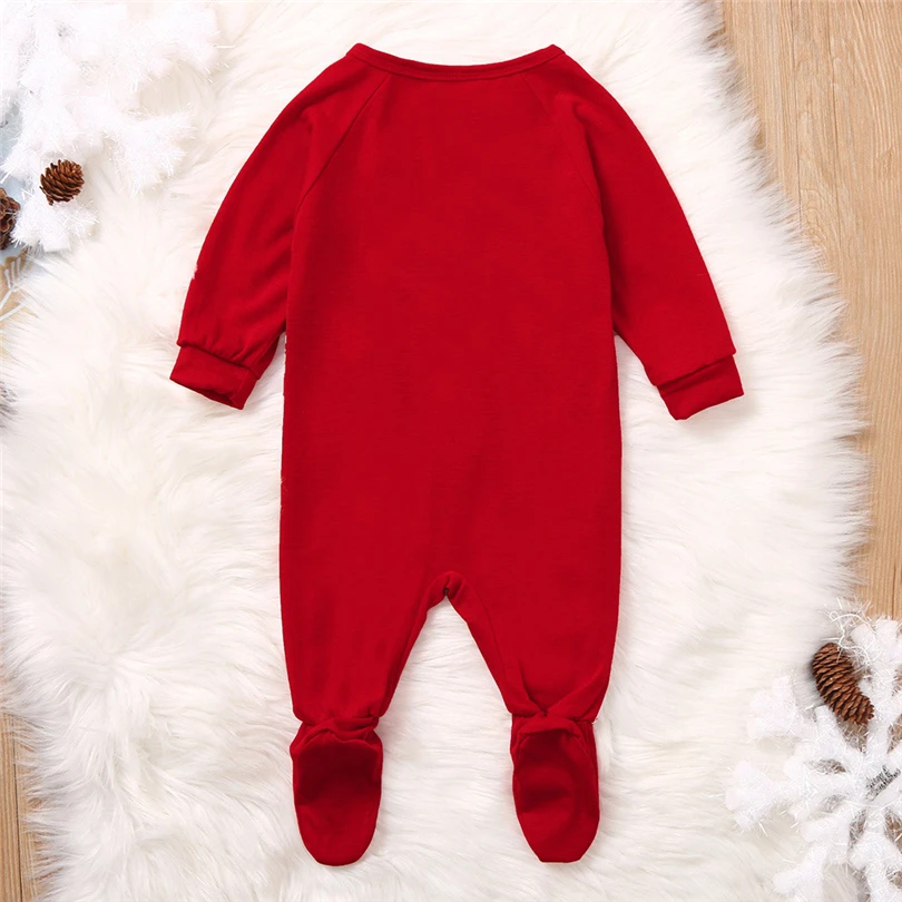 Xmas Newborns Footies Infant Boys Girls Cartoon Deer Print Winter Long Sleeve Zipper Jumpsuit Christmas Baby Clothes 0-24M A20