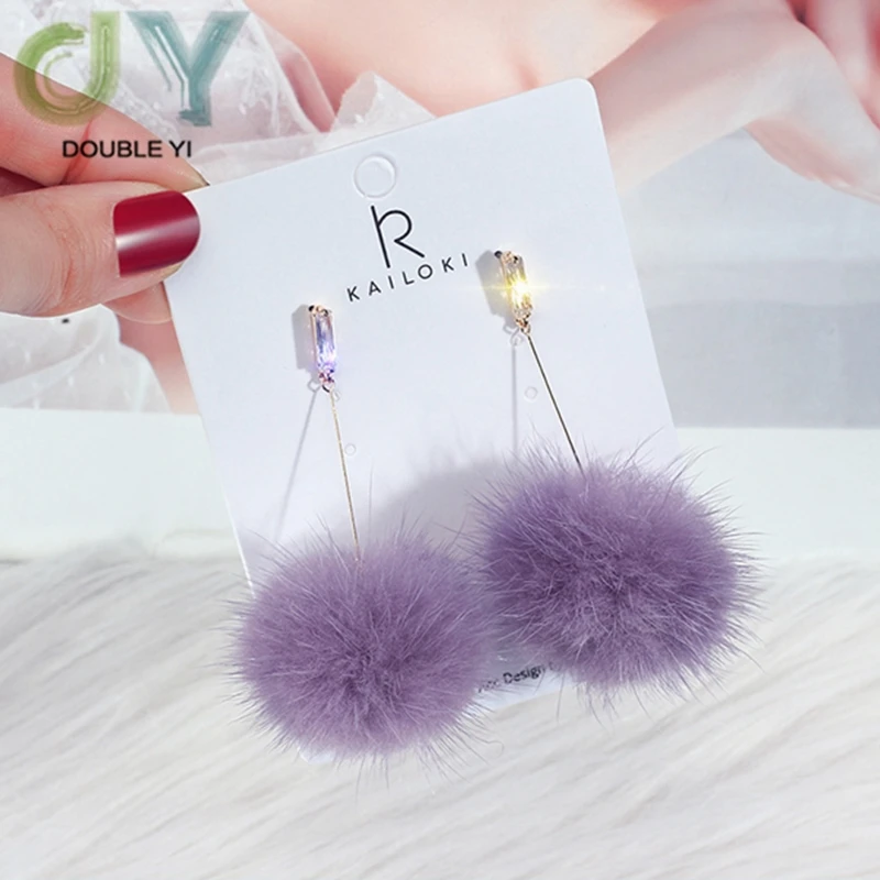Style 10 925 Серебряная игла предотвращает аллергию серьги Популярные Таро фиолетовые плюшевые серьги - Цвет: Style 10