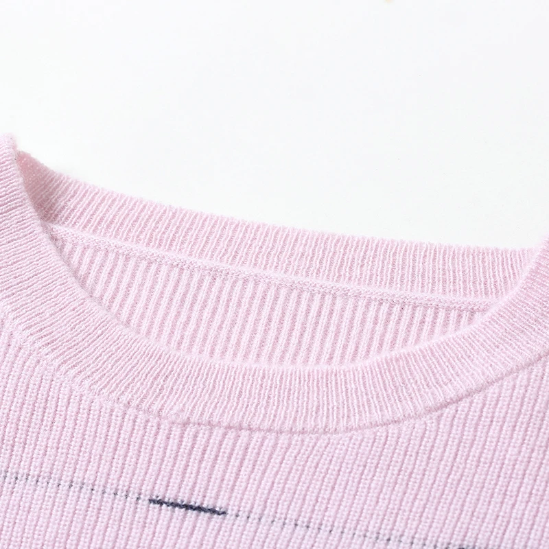Cashmere pullovers for women knitted jersey o-neck stylish striped casual warm autumn outerwear fashion winter warm sweaters