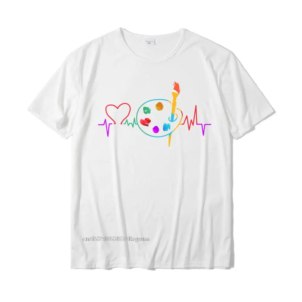 Crew Neck Design 100% Cotton Men T Shirt Crazy Short Sleeve Tops & Tees Slim Fit Geek T-Shirt Drop Shipping Funny Paint Palette Brush Artist Painter Gift Kids Men Women T-Shirt__3638 white