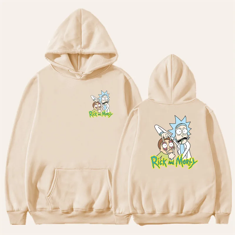 9off white Модная толстовка с капюшоном для мужчин и женщин; толстовка с капюшоном в стиле аниме Рик и Морти; странные вещи; Billie Eilish; толстовка с капюшоном; уличная одежда белого цвета - Цвет: 9off white