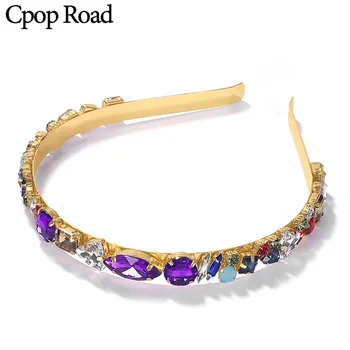 

Cpop Fashion Glass Alloy Hair Accessories Headband Hair Hoops New Simplicity Prevalent Accessories Creative Girl Birthday Gifts