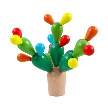 

Prickly Pear Cactus Wooden Blocks Children Handmade Mosaic Blocks Assembling Demolition Toys Montessori Educational Toy