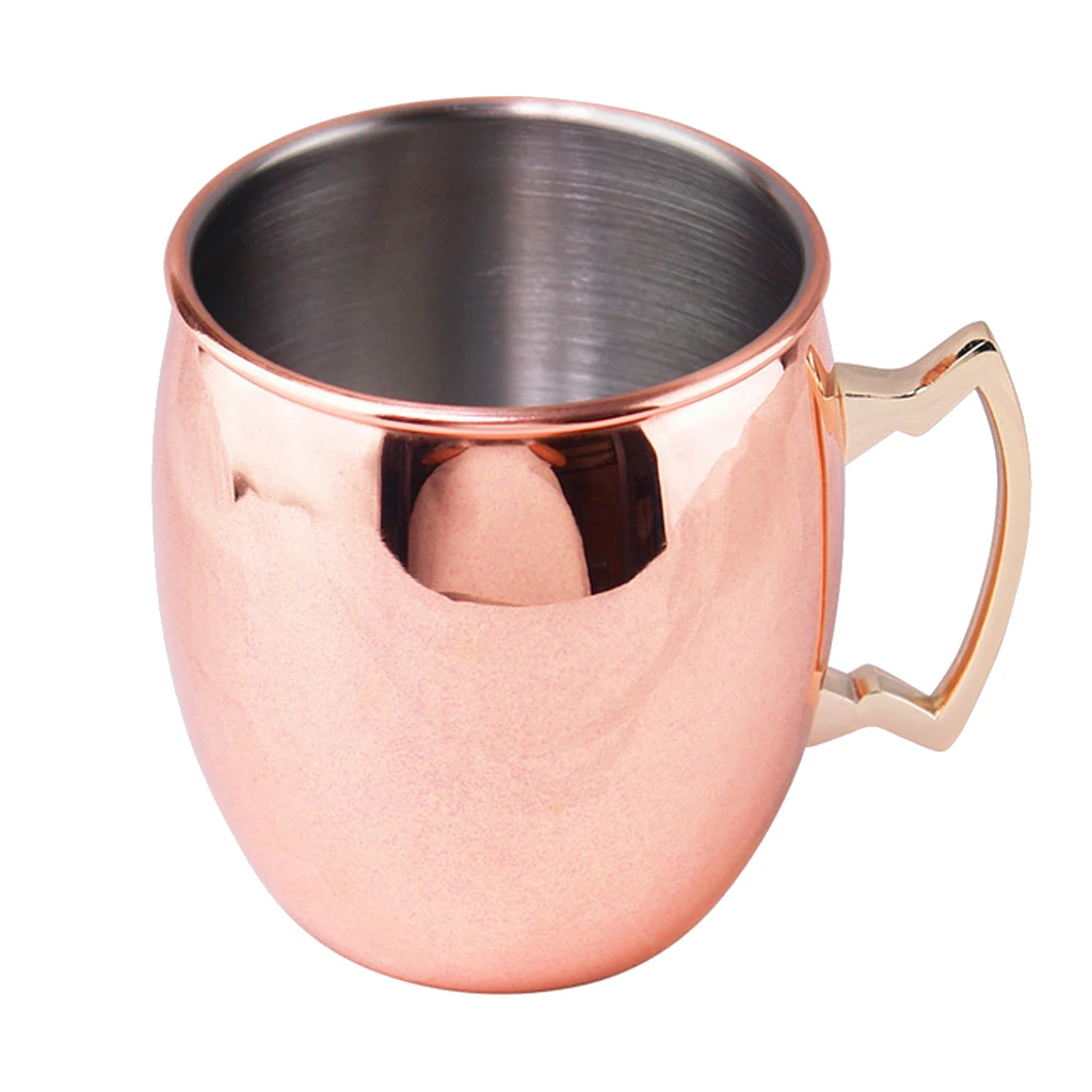 STAINLESS STEEL WITH COPPER PLATED MOSCOW MULE CUP MUG Hammered 5 Types