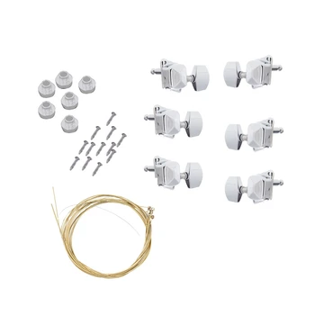 

2 Set Accessories: 1 Set Guitar Strings Set & 1 Set for Grant Guitar String Pegs Sockets Screw Guitar Tuning Pegs Tuner