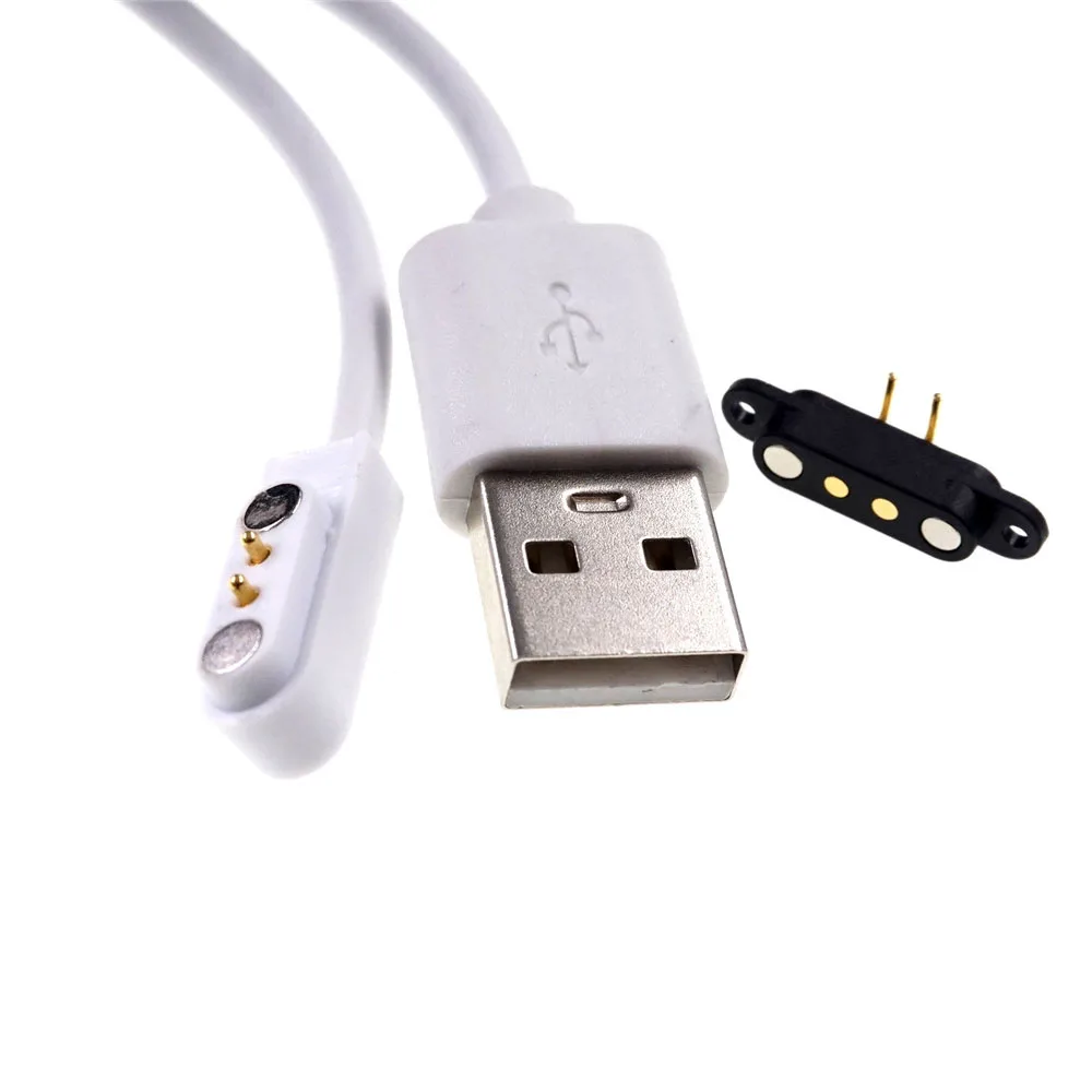 2 Sets Magnetic usb charging cable Male Female Pogo Pin connector Power Charge Solution 2 Pin Magnets contact Pad PCB Solder afbeelding