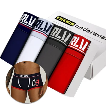 

4Pcs/lot Men's Sexy Underpants boxershorts men boxers cotton gay man underwear underpants lot slip homme calzoncillos sexi OR189