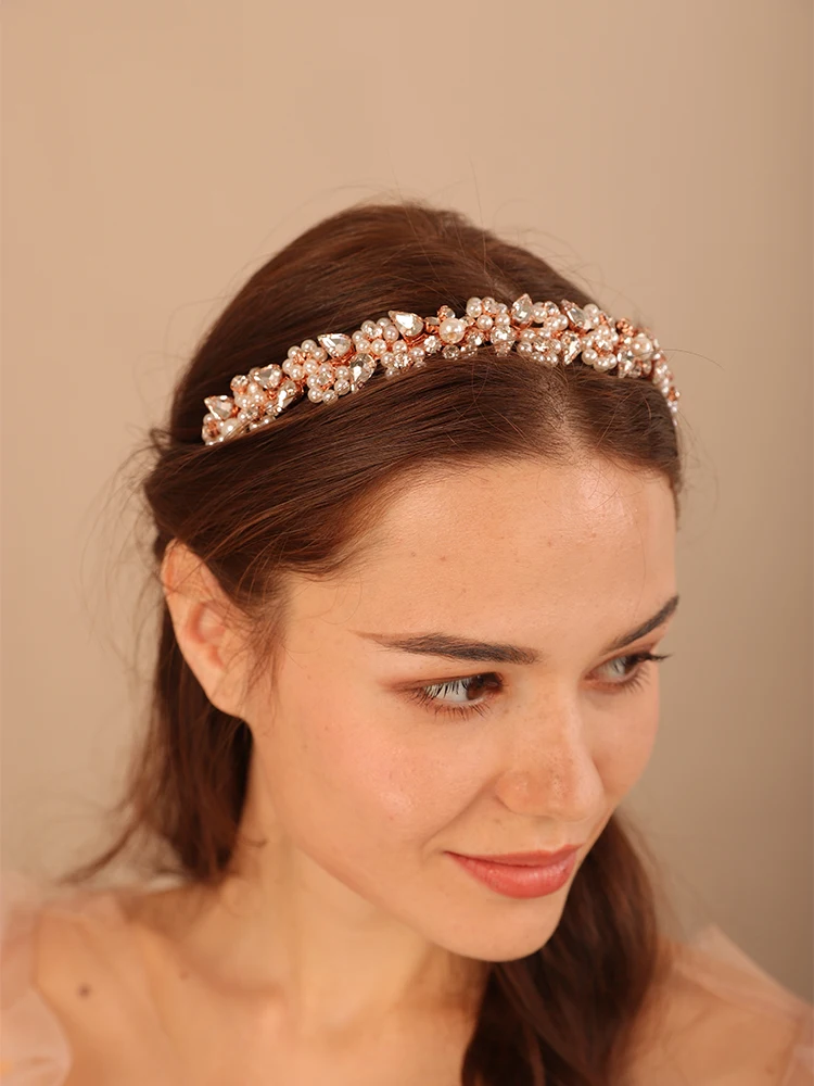 Trendy Preal Rhinestone Bridal Crown Diamonds Handmade Wedding Hair Accessories Bridesmaid Hair Jewelry Tiaras Fashion Headdress hair accessories bridal hair accessories