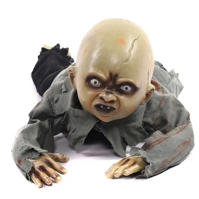 

Animated Crawling Baby Zombie Scary Ghost Babies Doll Haunted Halloween Decor Props Supplies