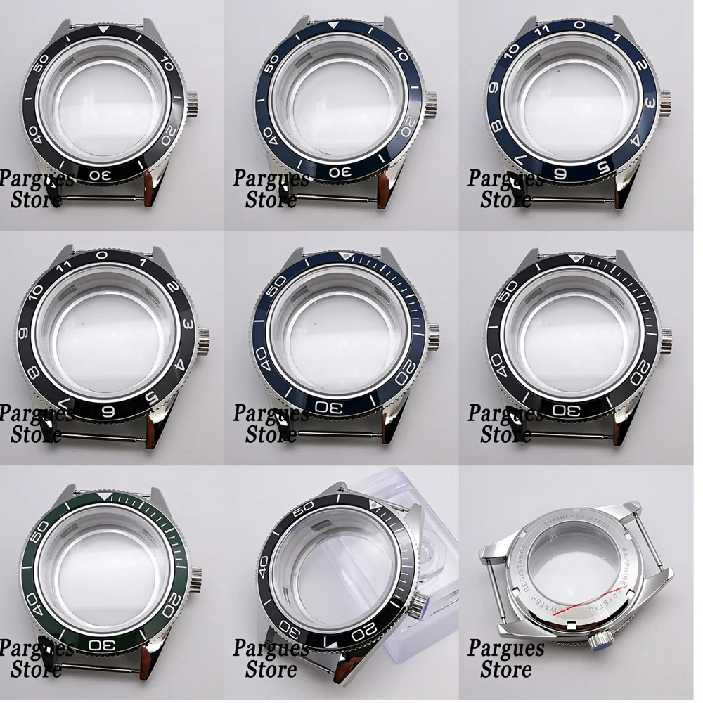 

41mm Black/Blue/Green Ceramic Bezel Sapphire Glass SS Watch Case Fit NH35 NH36 Miyota 8215 DG2813 ETA 2836 2824,PT5000 Movement